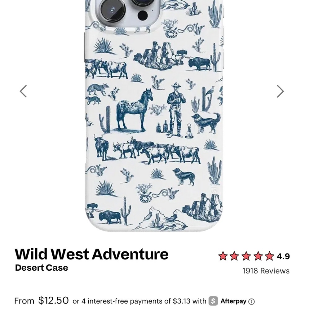 Wild West Adventure Desert Case - Blue and White iPhone 14 Plus
